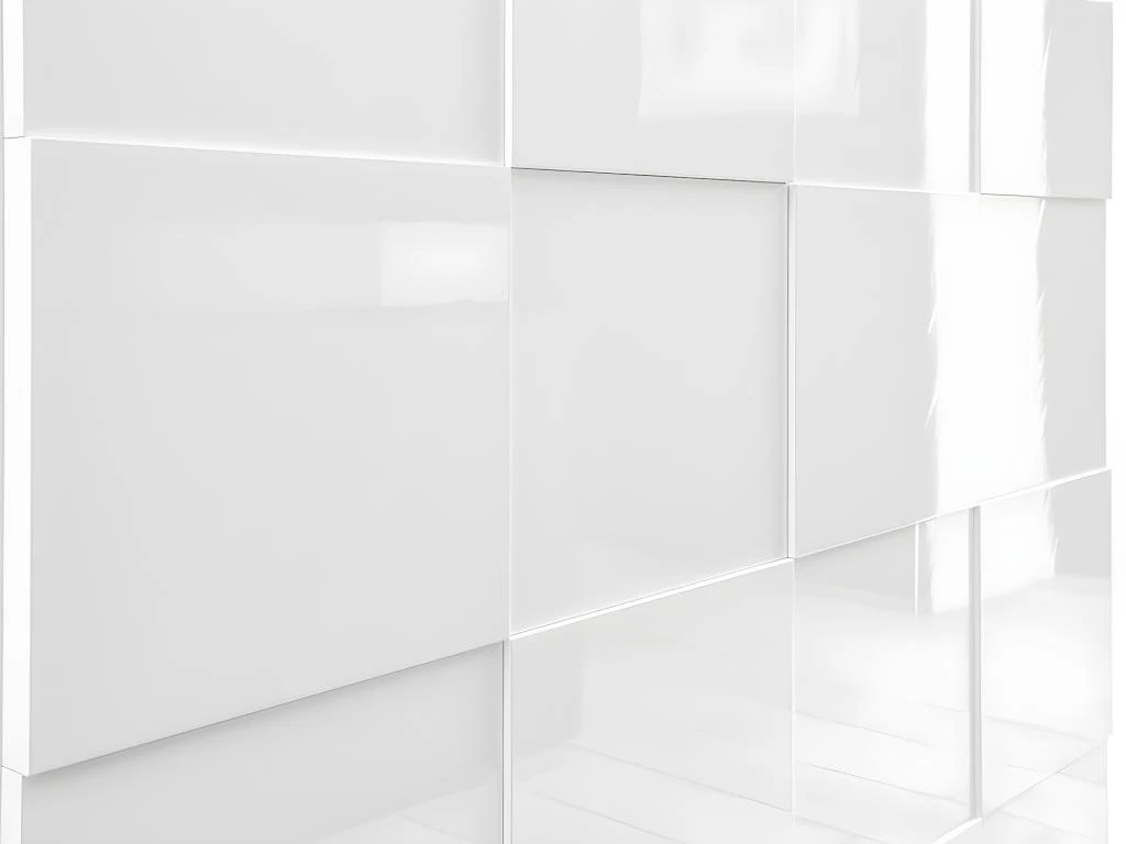 Buffet Haut CALISTO - 2 Portes - Blanc Laqué 8 Buffet Haut CALISTO - 2 Portes - Blanc Laqué – Image 8