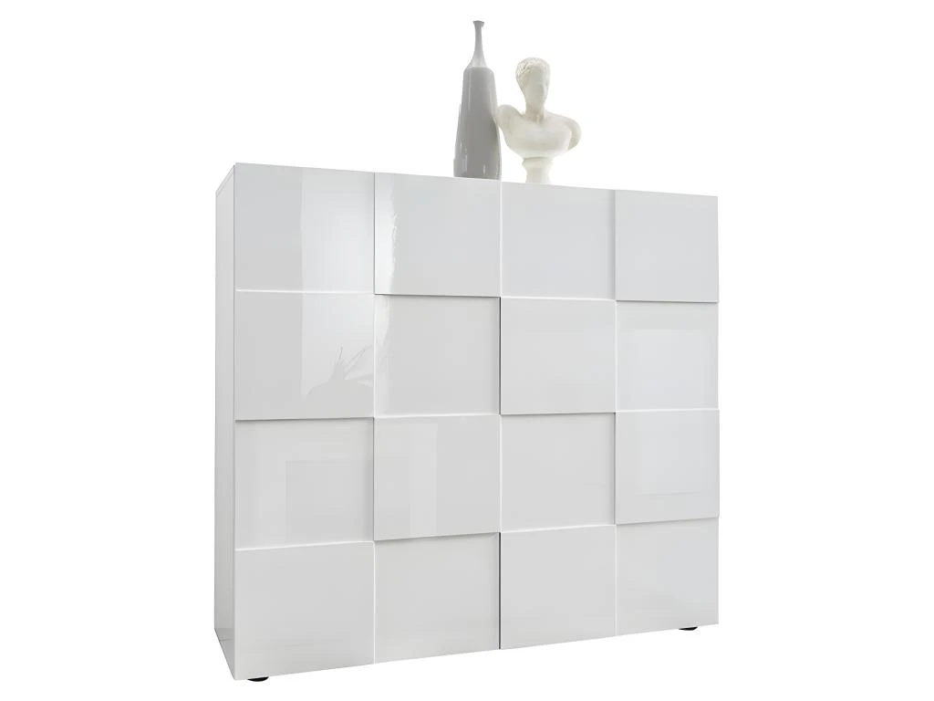 Buffet Haut CALISTO - 2 Portes - Blanc Laqué 7 Buffet Haut CALISTO - 2 Portes - Blanc Laqué – Image 7