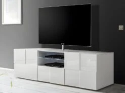 Ensemble Meuble TV + Buffet - Blanc Laqué - Séjour Lumineux CALISTO -Deco.fr Soldes Boutique buffet 428083