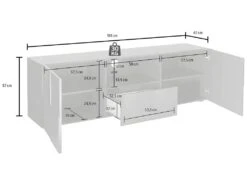 Ensemble Meuble TV + Buffet - Blanc Laqué - Séjour Lumineux CALISTO -Deco.fr Soldes Boutique buffet 432255