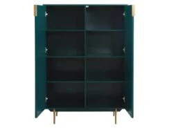 Buffet Haut - 2 Portes - MDF Et Métal - Coloris : Vert Et Doré - LIKANA 15 Buffet Haut - 2 Portes - MDF Et Métal - Coloris : Vert Et Doré - LIKANA -Deco.fr Soldes Boutique buffet 4372023