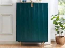 Buffet Haut - 2 Portes - MDF Et Métal - Coloris : Vert Et Doré - LIKANA 10 Buffet Haut - 2 Portes - MDF Et Métal - Coloris : Vert Et Doré - LIKANA -Deco.fr Soldes Boutique buffet 4372027