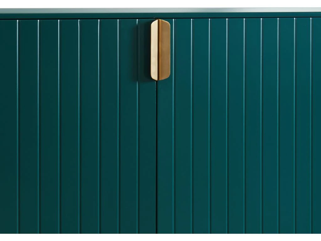 Buffet Haut - 2 Portes - MDF Et Métal - Coloris : Vert Et Doré - LIKANA 8 Buffet Haut - 2 Portes - MDF Et Métal - Coloris : Vert Et Doré - LIKANA – Image 8
