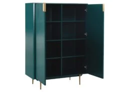 Buffet Haut - 2 Portes - MDF Et Métal - Coloris : Vert Et Doré - LIKANA 14 Buffet Haut - 2 Portes - MDF Et Métal - Coloris : Vert Et Doré - LIKANA -Deco.fr Soldes Boutique buffet 4372033