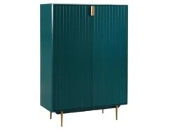 Buffet Haut - 2 Portes - MDF Et Métal - Coloris : Vert Et Doré - LIKANA 11 Buffet Haut - 2 Portes - MDF Et Métal - Coloris : Vert Et Doré - LIKANA -Deco.fr Soldes Boutique buffet 4372035