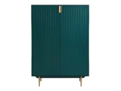 Buffet Haut - 2 Portes - MDF Et Métal - Coloris : Vert Et Doré - LIKANA 12 Buffet Haut - 2 Portes - MDF Et Métal - Coloris : Vert Et Doré - LIKANA -Deco.fr Soldes Boutique buffet 4372039