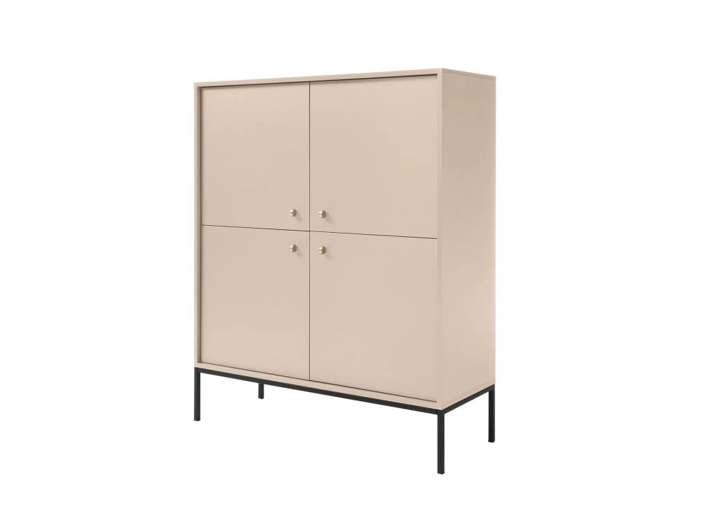 Buffet Haut - 4 Portes - Beige - BOGDAN 4 Buffet Haut - 4 Portes - Beige - BOGDAN – Image 4