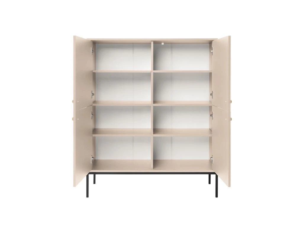 Buffet Haut - 4 Portes - Beige - BOGDAN 5 Buffet Haut - 4 Portes - Beige - BOGDAN – Image 5