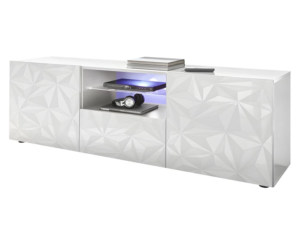 Ensemble Buffet Et Meuble TV - Blanc Laqué - Séjour Lumineux ERIS 4 Ensemble Buffet Et Meuble TV - Blanc Laqué - Séjour Lumineux ERIS – Image 4
