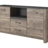 Buffet SABONI - 2 Portes, 2 Tiroirs Et 1 Niche - Noyer Et Anthracite -Deco.fr Soldes Boutique buffet 483319
