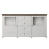 Buffet 180cm Avec LED Intégrées Collection ASSIA. Coloris Frêne Blanc Et Chêne. 2 Portes Et 4 Tiroirs. -Deco.fr Soldes Boutique buffet 8932809