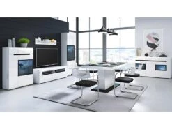 Buffet Partiellement Vitré Avec éclairage LED 160x92. Collection LUCIA. Coloris Blanc Brillant 5 Buffet Partiellement Vitré Avec éclairage LED 160x92. Collection LUCIA. Coloris Blanc Brillant -Deco.fr Soldes Boutique buffet 8932821