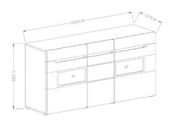 Buffet Partiellement Vitré Avec éclairage LED 160x92. Collection LUCIA. Coloris Blanc Brillant 7 Buffet Partiellement Vitré Avec éclairage LED 160x92. Collection LUCIA. Coloris Blanc Brillant -Deco.fr Soldes Boutique buffet 8932825