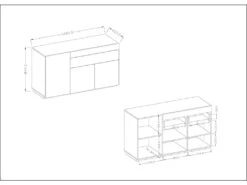 Buffet, Bahut, Enfilade KILES Trois Portes Et Un Tiroir. Coloris Blanc Et Gris. Style Design 5 Buffet, Bahut, Enfilade KILES Trois Portes Et Un Tiroir. Coloris Blanc Et Gris. Style Design -Deco.fr Soldes Boutique buffet 8933261