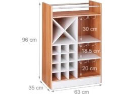 Grande étagère Meuble à Vin 8 Bouteilles Et Support à Verres Marron 13_0001277_2