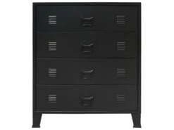 Buffet Bahut Armoire Console Meuble De Rangement à Tiroirs Métal Style Industriel 93 Cm Noir 4402223 -Deco.fr Soldes Boutique buffet 8935043