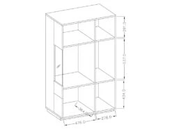 Buffet Haut Avec LED Collection KILES Deux Portes. Coloris Blanc Et Gris Béton. Porte Vitrée à Gauche -Deco.fr Soldes Boutique buffet 8935437