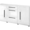Buffet Design 180cm. Collection BREDA Deux Portes Et Trois Tiroirs. Coloris Blanc. -Deco.fr Soldes Boutique buffet 8940287
