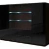 Buffet Haut TONGA Quatre Portes Et Deux Tiroirs. Couleur Wengé. LED Incluses. Style Design. -Deco.fr Soldes Boutique buffet 8940321