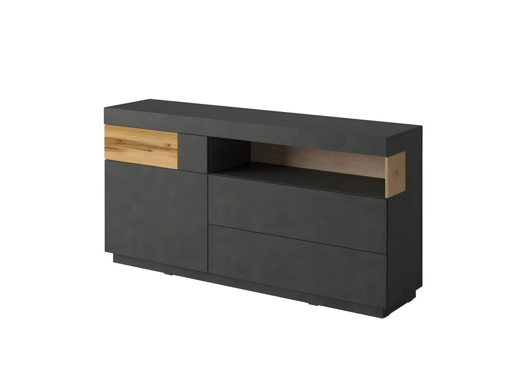 Buffet Collection KILES 170cm, LED Intégré. Coloris Gris Anthracite Et Chêne. Style Design 1 Buffet Collection KILES 170cm, LED Intégré. Coloris Gris Anthracite Et Chêne. Style Design