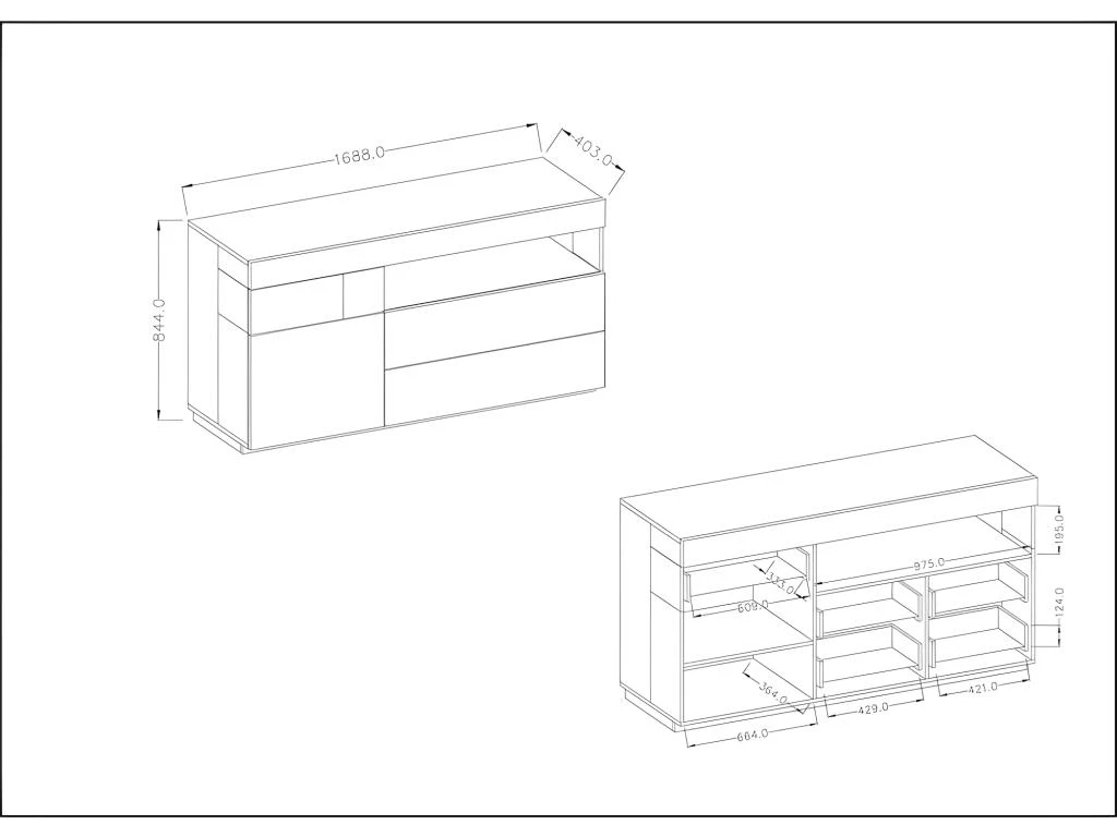 Buffet Collection KILES 170cm, LED Intégré. Coloris Gris Anthracite Et Chêne. Style Design 4 Buffet Collection KILES 170cm, LED Intégré. Coloris Gris Anthracite Et Chêne. Style Design – Image 4