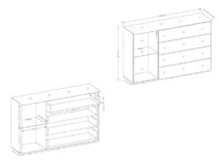 Buffet, Bahut, Enfilade TONGA 4 Tiroirs, Une Porte. Look Ultra Design. Finition Brillante. LEDS Incluses 3 Buffet, Bahut, Enfilade TONGA 4 Tiroirs, Une Porte. Look Ultra Design. Finition Brillante. LEDS Incluses -Deco.fr Soldes Boutique buffet 8941465
