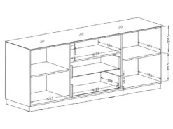 Buffet 180cm 2 Portes Et 2 Tiroirs Collection ZANTE. Coloris Blanc Brillant. LED Incluses -Deco.fr Soldes Boutique buffet 8941647