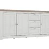 Buffet 204 Cm 3 Portes 3 Tiroirs Décor Chêne Clair Blanchi - ANGELE