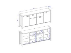 Buffet 210cm Collection BOWIE 4 Portes, 2 Tiroirs. Couleur Chêne Et Noir 9 Buffet 210cm Collection BOWIE 4 Portes, 2 Tiroirs. Couleur Chêne Et Noir -Deco.fr Soldes Boutique buffet 9521567