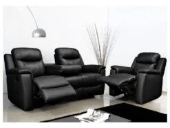 Canapé 3 Places Relax EVASION En Cuir - Noir -Deco.fr Soldes Boutique canape 10306 8