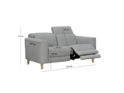 Canapé Relaxation 2 Places En Tissu Gris Et Pieds Bois - POLO -Deco.fr Soldes Boutique canape 10346685