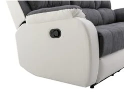 Canapé 3 Places Relax En Microfibre Et Simili Gris Et Blanc BRODY 15 Canapé 3 Places Relax En Microfibre Et Simili Gris Et Blanc BRODY -Deco.fr Soldes Boutique canape 10678667