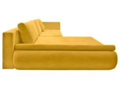 Canapé Convertible Angle Gauche En Tissu Côtelé Jaune - WINNIE -Deco.fr Soldes Boutique canape 10685861