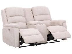 Canapé 2 Places Relax électrique En Tissu Beige Avec Tablette NEVERS -Deco.fr Soldes Boutique canape 10723855