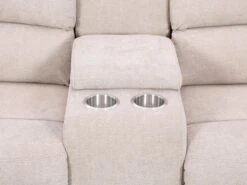 Canapé 2 Places Relax électrique En Tissu Beige Avec Tablette NEVERS -Deco.fr Soldes Boutique canape 10723865