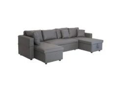 Canapé Panoramique Convertible Simili SCOTT 4 Places Gris - HAPPY GARDEN 7 Canapé Panoramique Convertible Simili SCOTT 4 Places Gris - HAPPY GARDEN -Deco.fr Soldes Boutique canape 10779095