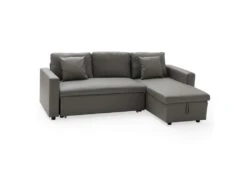 Canapé D'angle Convertible Simili CLARK 3 Places Taupe - HAPPY GARDEN 7 Canapé D'angle Convertible Simili CLARK 3 Places Taupe - HAPPY GARDEN -Deco.fr Soldes Boutique canape 10779133