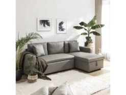 Canapé D'angle Convertible Simili CLARK 3 Places Taupe - HAPPY GARDEN 11 Canapé D'angle Convertible Simili CLARK 3 Places Taupe - HAPPY GARDEN -Deco.fr Soldes Boutique canape 10779141