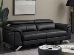 Canapé 3 Places Relax électrique En Cuir De Vachette Noir BREYT II 21 Canapé 3 Places Relax électrique En Cuir De Vachette Noir BREYT II -Deco.fr Soldes Boutique canape 10905471