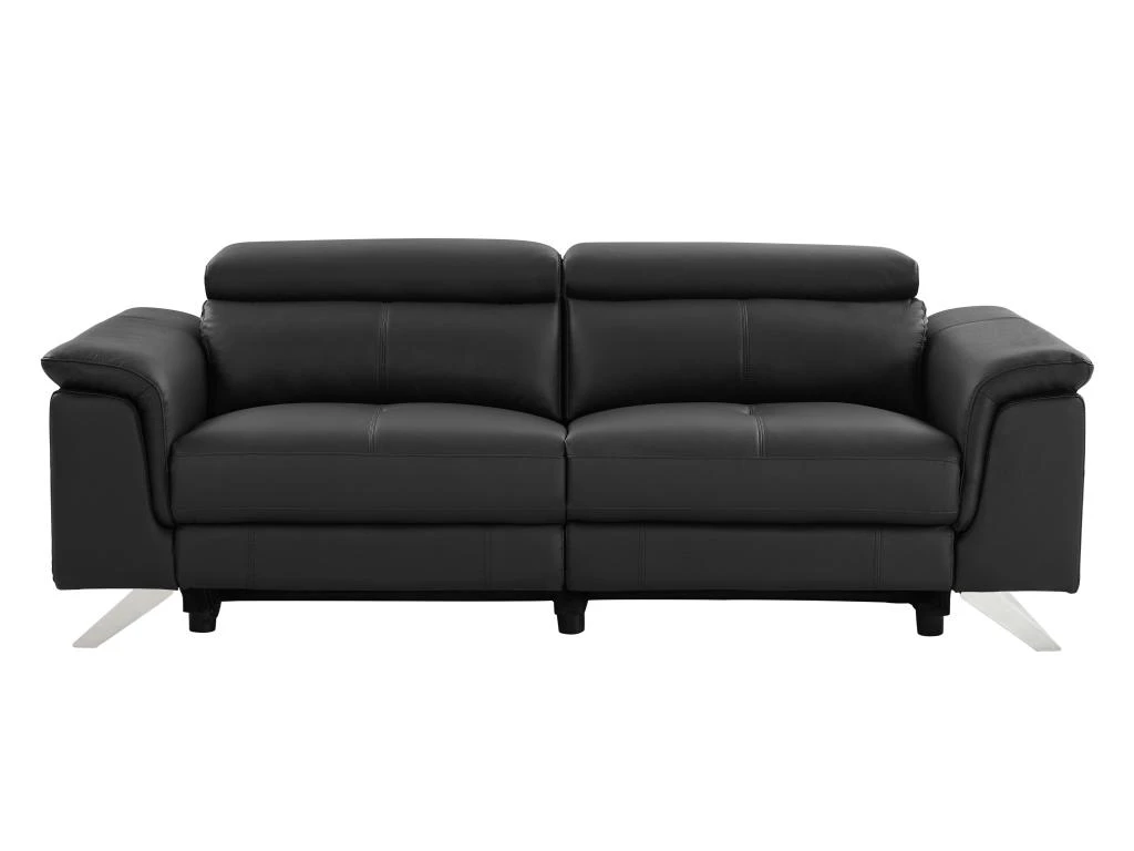 Canapé 3 Places Relax électrique En Cuir De Vachette Noir BREYT II 3 Canapé 3 Places Relax électrique En Cuir De Vachette Noir BREYT II – Image 3