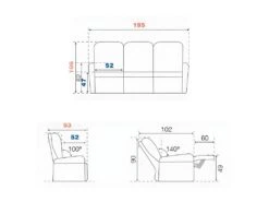 Canapé 3 Places Tissu Gris - AUSTRALIO -Deco.fr Soldes Boutique canape 11121875