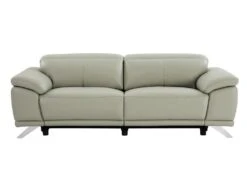 Canapé 3 Places Relax électrique En Cuir De Vachette Gris Clair AZIDEE II -Deco.fr Soldes Boutique canape 11160947