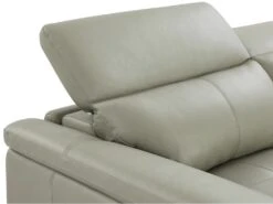 Canapé 3 Places Relax électrique En Cuir De Vachette Gris Clair AZIDEE II -Deco.fr Soldes Boutique canape 11160959