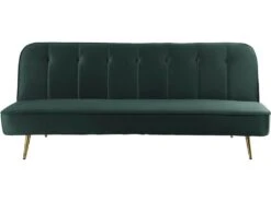 Canapé Clic Clac Velours "James" - 180 X 83 X 75 Cm - 3 Places - Vert Foncé.