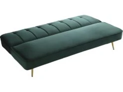 Canapé Clic Clac Velours "James" - 180 X 83 X 75 Cm - 3 Places - Vert Foncé. -Deco.fr Soldes Boutique canape 11176321