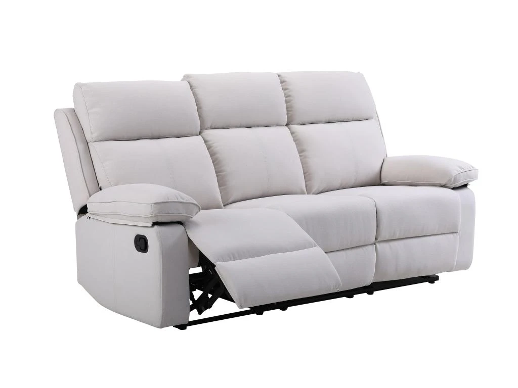 Canapé 3 Places Relax En Tissu Beige LANA 4 Canapé 3 Places Relax En Tissu Beige LANA – Image 4