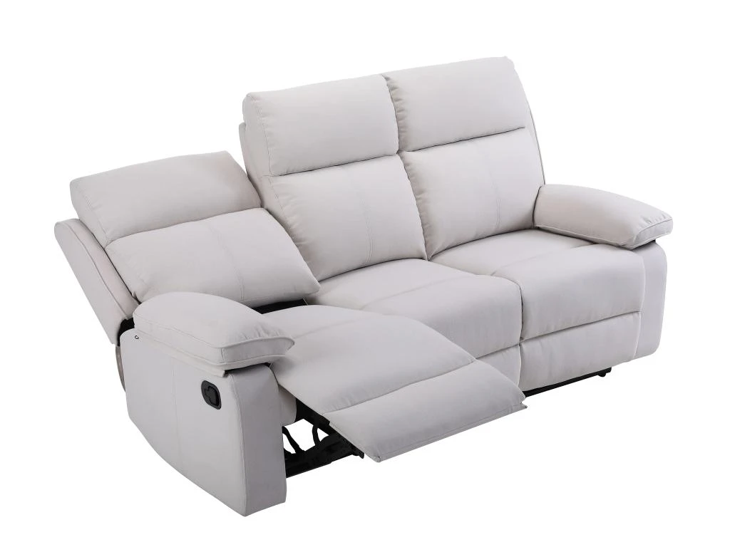 Canapé 3 Places Relax En Tissu Beige LANA 5 Canapé 3 Places Relax En Tissu Beige LANA – Image 5