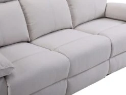 Canapé 3 Places Relax En Tissu Beige LANA 20 Canapé 3 Places Relax En Tissu Beige LANA -Deco.fr Soldes Boutique canape 11344993