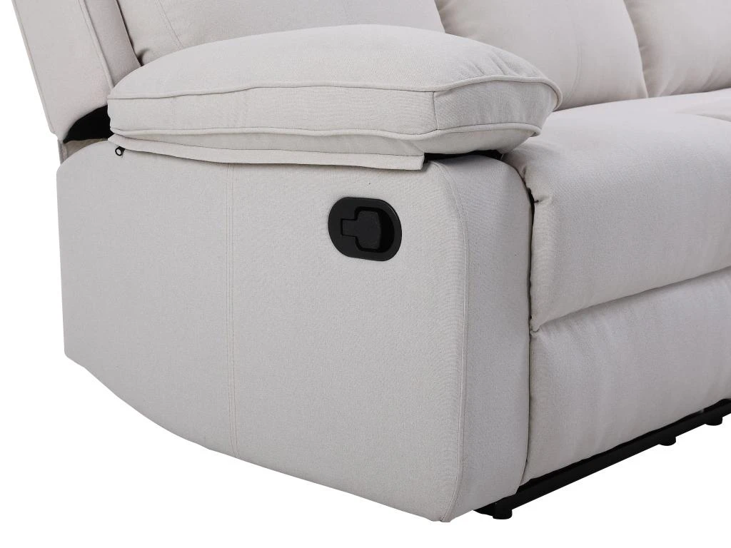 Canapé 3 Places Relax En Tissu Beige LANA 8 Canapé 3 Places Relax En Tissu Beige LANA – Image 8