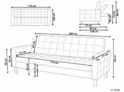 Canapé Convertible 3 Places En Tissu Bleu Foncé VEHKOO -Deco.fr Soldes Boutique canape 11655335